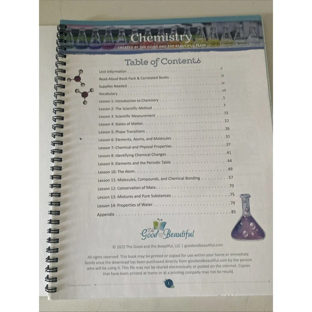 Chemistry Student Journal Grades 5–8 The Good and the Beautiful Homeschool 2022